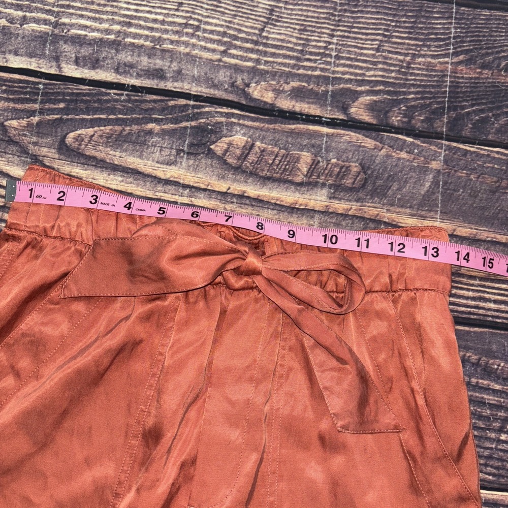Club Monaco Rust Orange Wide Leg Trousers Pants Size 0 Cupro cotton Blend - Picture 4 of 10
